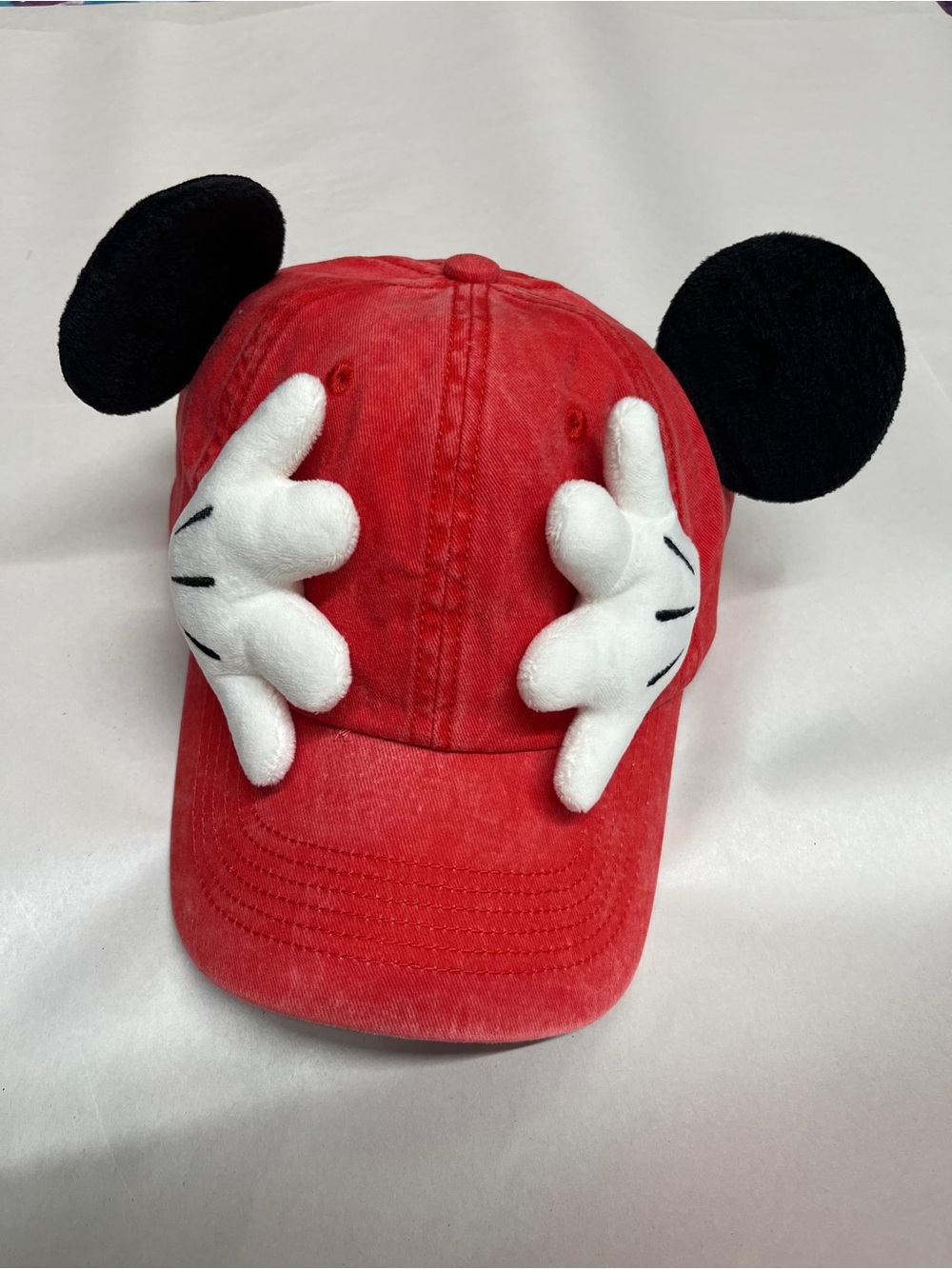 New Red Plush Ear Novelty Baseball Cap Fun Vacation Theme Park Hat
